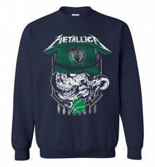 Metallica Skull Snake Boston Celtics Crewneck Sweatshirt - zezetee Metallica Skull Snake Boston Celtics Crewneck Sweatshirt - zezetee