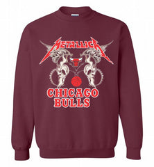 Metallica Chicago Bulls Logo Crewneck Sweatshirt - zezetee Metallica Chicago Bulls Logo Crewneck Sweatshirt - zezetee