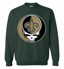 New Orleans Saints Grateful Dead Logo Band Crewneck Sweatshirt - zezetee New Orleans Saints Grateful Dead Logo Band Crewneck Sweatshirt - zezetee
