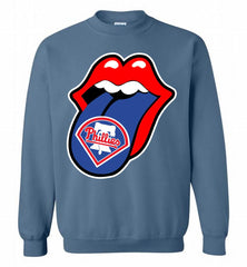 Philadelphia Phillies  x The Rolling Stones Logo Crewneck Sweatshirt - zezetee Philadelphia Phillies  x The Rolling Stones Logo Crewneck Sweatshirt - zezetee