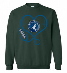 Nurse Heartbeat Love MinnesotaTimberwolves Crewneck Sweatshirt - zezetee Nurse Heartbeat Love MinnesotaTimberwolves Crewneck Sweatshirt - zezetee
