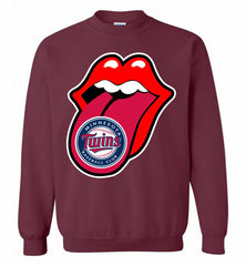 Minnesota Twins  x The Rolling Stones Logo Crewneck Sweatshirt - zezetee Minnesota Twins  x The Rolling Stones Logo Crewneck Sweatshirt - zezetee