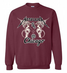 Metallica Chicago White Sox Logo Crewneck Sweatshirt - zezetee Metallica Chicago White Sox Logo Crewneck Sweatshirt - zezetee