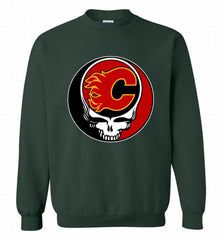 NHL TEAM CALGARY FLAMES X GRATEFUL DEAD LOGO BAND Crewneck Sweatshirt - zezetee NHL TEAM CALGARY FLAMES X GRATEFUL DEAD LOGO BAND Crewneck Sweatshirt - zezetee