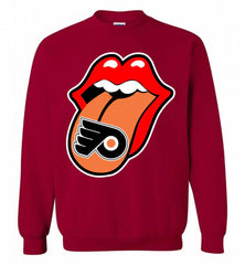 Philadelphia Flyers  x The Rolling Stones Logo Crewneck Sweatshirt - zezetee Philadelphia Flyers  x The Rolling Stones Logo Crewneck Sweatshirt - zezetee