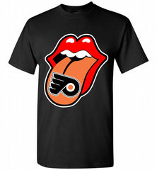 Philadelphia Flyers  x The Rolling Stones Logo Shirt - zezetee Philadelphia Flyers  x The Rolling Stones Logo Shirt - zezetee