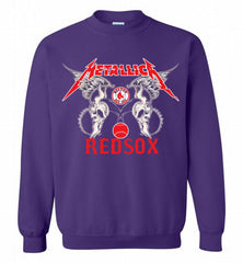 Metallica Boston Red Sox Logo Crewneck Sweatshirt - zezetee Metallica Boston Red Sox Logo Crewneck Sweatshirt - zezetee
