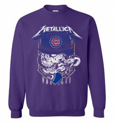 Metallica Skull Chicago Cubs Logo Crewneck Sweatshirt - zezetee Metallica Skull Chicago Cubs Logo Crewneck Sweatshirt - zezetee