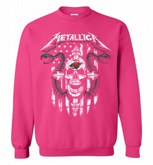 Metallica Snake Skull Minnesota Wild Logo Crewneck Sweatshirt - zezetee Metallica Snake Skull Minnesota Wild Logo Crewneck Sweatshirt - zezetee