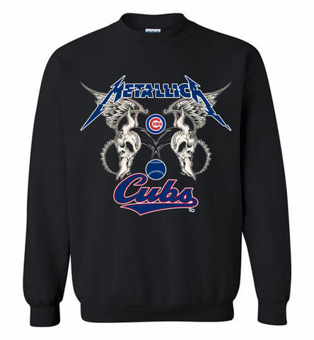 Metallica Chicago Cubs Logo Crewneck Sweatshirt - zezetee Metallica Chicago Cubs Logo Crewneck Sweatshirt - zezetee