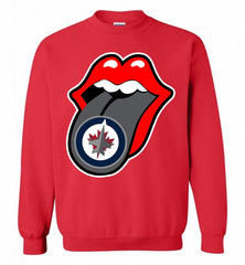 Winnipeg Jets  x The Rolling Stones Logo Crewneck Sweatshirt - zezetee Winnipeg Jets  x The Rolling Stones Logo Crewneck Sweatshirt - zezetee