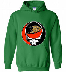 NHL TEAM ANAHEIM DUCKS X GRATEFUL DEAD LOGO BAND Hoodie - zezetee NHL TEAM ANAHEIM DUCKS X GRATEFUL DEAD LOGO BAND Hoodie - zezetee