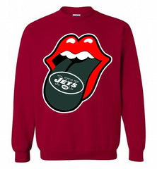 New York Jets  x The Rolling Stones Logo Crewneck Sweatshirt - zezetee New York Jets  x The Rolling Stones Logo Crewneck Sweatshirt - zezetee