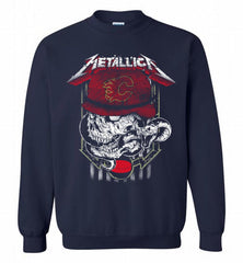 Metallica Skull Snake Calgary Flames Crewneck Sweatshirt - zezetee Metallica Skull Snake Calgary Flames Crewneck Sweatshirt - zezetee