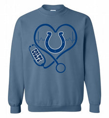 Nurse Heartbeat Indianapolis Colts Crewneck Sweatshirt - zezetee Nurse Heartbeat Indianapolis Colts Crewneck Sweatshirt - zezetee
