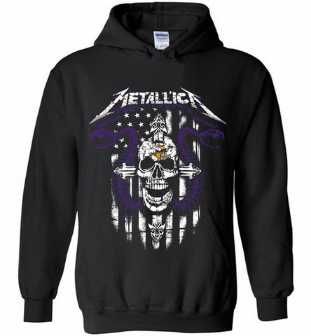Metallica Snake Skull Minnesota Vikings Logo Hoodie - zezetee Metallica Snake Skull Minnesota Vikings Logo Hoodie - zezetee