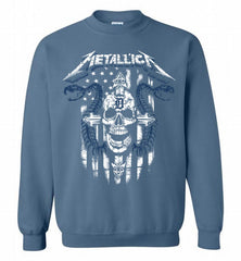 Metallica Detroit Tigers Logo Crewneck Sweatshirt - zezetee Metallica Detroit Tigers Logo Crewneck Sweatshirt - zezetee