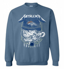 Metallica Skull Snake Denver Broncos Crewneck Sweatshirt - zezetee Metallica Skull Snake Denver Broncos Crewneck Sweatshirt - zezetee