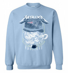 Metallica Skull Snake New England Patriots Crewneck Sweatshirt - zezetee Metallica Skull Snake New England Patriots Crewneck Sweatshirt - zezetee