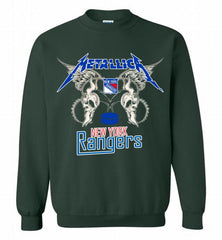 Metallica New York Rangers Logo Crewneck Sweatshirt - zezetee Metallica New York Rangers Logo Crewneck Sweatshirt - zezetee