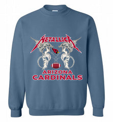 Metallica Arizona Cardinals Logo Crewneck Sweatshirt - zezetee Metallica Arizona Cardinals Logo Crewneck Sweatshirt - zezetee