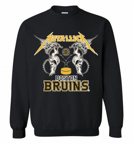 Metallica Boston Bruins Logo Crewneck Sweatshirt - zezetee Metallica Boston Bruins Logo Crewneck Sweatshirt - zezetee