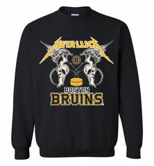 Metallica Boston Bruins Logo Crewneck Sweatshirt - zezetee Metallica Boston Bruins Logo Crewneck Sweatshirt - zezetee