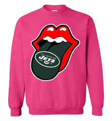 New York Jets  x The Rolling Stones Logo Crewneck Sweatshirt - zezetee New York Jets  x The Rolling Stones Logo Crewneck Sweatshirt - zezetee