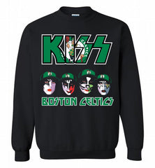 Kiss Boston Celtics Logo Crewneck Sweatshirt - zezetee Kiss Boston Celtics Logo Crewneck Sweatshirt - zezetee