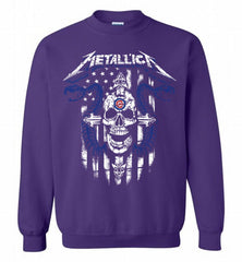 Metallica Chicago Cubs Logo Crewneck Sweatshirt - zezetee Metallica Chicago Cubs Logo Crewneck Sweatshirt - zezetee