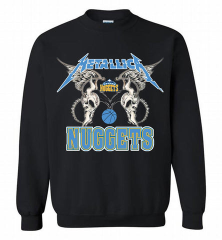 Metallica Denver Nuggets Logo Crewneck Sweatshirt - zezetee Metallica Denver Nuggets Logo Crewneck Sweatshirt - zezetee