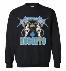 Metallica Denver Nuggets Logo Crewneck Sweatshirt - zezetee Metallica Denver Nuggets Logo Crewneck Sweatshirt - zezetee