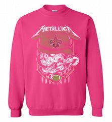 Metallica Skull Snake New Orleans Saints Crewneck Sweatshirt - zezetee Metallica Skull Snake New Orleans Saints Crewneck Sweatshirt - zezetee