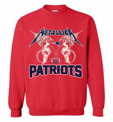 Metallica New England Patriots Logo Crewneck Sweatshirt - zezetee Metallica New England Patriots Logo Crewneck Sweatshirt - zezetee