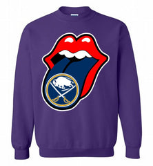 Buffalo Sabres  x The Rolling Stones Logo Crewneck Sweatshirt - zezetee Buffalo Sabres  x The Rolling Stones Logo Crewneck Sweatshirt - zezetee