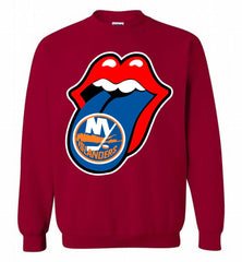 New York Islanders  x The Rolling Stones Logo Crewneck Sweatshirt - zezetee New York Islanders  x The Rolling Stones Logo Crewneck Sweatshirt - zezetee
