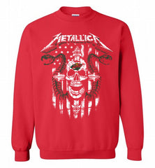 Metallica Snake Skull Minnesota Wild Logo Crewneck Sweatshirt - zezetee Metallica Snake Skull Minnesota Wild Logo Crewneck Sweatshirt - zezetee