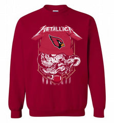 Metallica Skull Snake Arizona Cardinals Crewneck Sweatshirt - zezetee Metallica Skull Snake Arizona Cardinals Crewneck Sweatshirt - zezetee