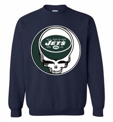 New York Jets Grateful Dead Logo Band Crewneck Sweatshirt - zezetee New York Jets Grateful Dead Logo Band Crewneck Sweatshirt - zezetee