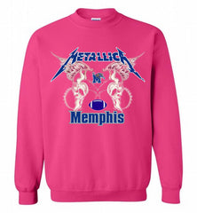 Metallica Memphis Tigers Logo Crewneck Sweatshirt - zezetee Metallica Memphis Tigers Logo Crewneck Sweatshirt - zezetee