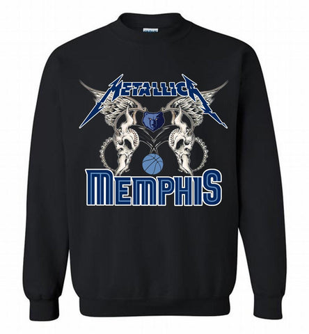 Metallica Memphis Grizzlies Logo Crewneck Sweatshirt - zezetee Metallica Memphis Grizzlies Logo Crewneck Sweatshirt - zezetee