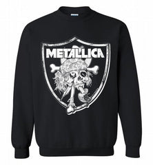 Oakland Raiders Metallica Mashup Crewneck Sweatshirt - zezetee Oakland Raiders Metallica Mashup Crewneck Sweatshirt - zezetee