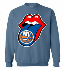 New York Islanders  x The Rolling Stones Logo Crewneck Sweatshirt - zezetee New York Islanders  x The Rolling Stones Logo Crewneck Sweatshirt - zezetee