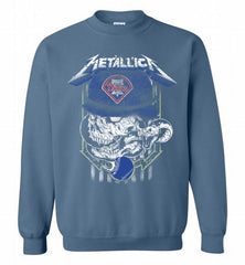 Metallica Skull Philadelphia Phillies Logo Crewneck Sweatshirt - zezetee Metallica Skull Philadelphia Phillies Logo Crewneck Sweatshirt - zezetee