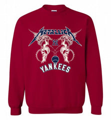 Metallica New York Yankees Logo Crewneck Sweatshirt - zezetee Metallica New York Yankees Logo Crewneck Sweatshirt - zezetee