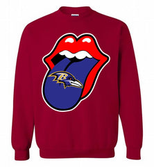 Baltimore Ravens  x The Rolling Stones Logo Crewneck Sweatshirt - zezetee Baltimore Ravens  x The Rolling Stones Logo Crewneck Sweatshirt - zezetee