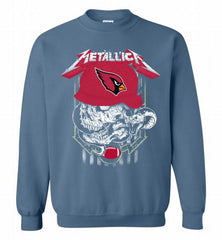 Metallica Skull Snake Arizona Cardinals Crewneck Sweatshirt - zezetee Metallica Skull Snake Arizona Cardinals Crewneck Sweatshirt - zezetee
