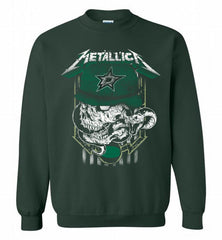 Metallica Skull Snake Dallas Stars Crewneck Sweatshirt - zezetee Metallica Skull Snake Dallas Stars Crewneck Sweatshirt - zezetee