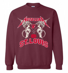 Metallica St Louis Eagles Logo Crewneck Sweatshirt - zezetee Metallica St Louis Eagles Logo Crewneck Sweatshirt - zezetee