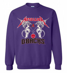 Metallica Arizona Diamondbacks Logo Crewneck Sweatshirt - zezetee Metallica Arizona Diamondbacks Logo Crewneck Sweatshirt - zezetee
